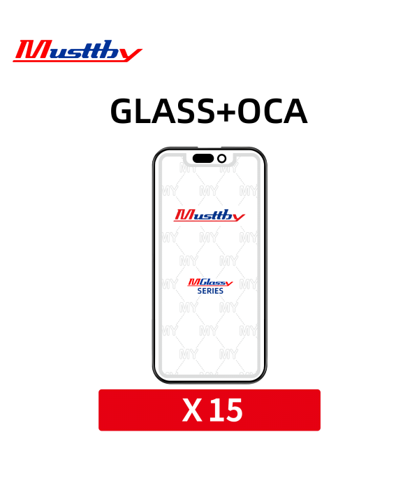 Стекло для переклейки iPhone 15 + OCA Musttby MyGlass 1:1
