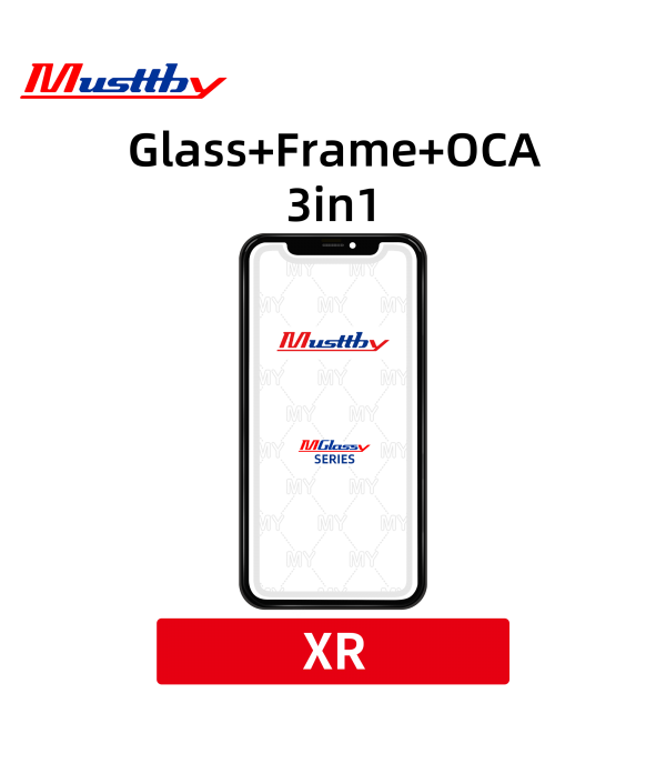 Стекло c рамкой для переклейки iPhone  XR + OCA Musttby MyGlass 1:1