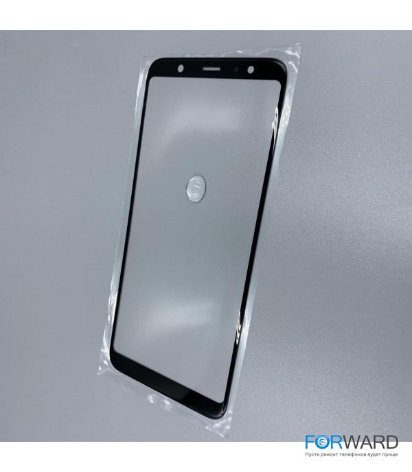 Стекло для переклейки к Samsung A6 Plus Black (имитация Original)