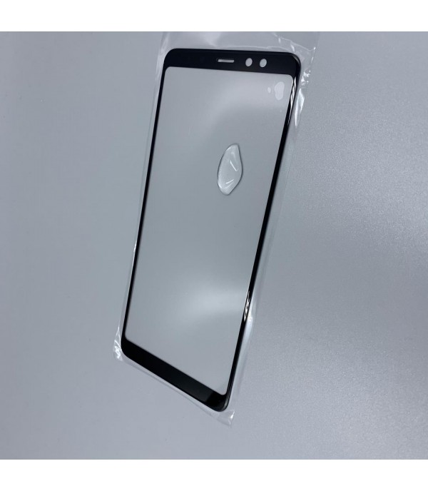 Стекло для переклейки к Samsung A8 Plus Black (имитация Original)