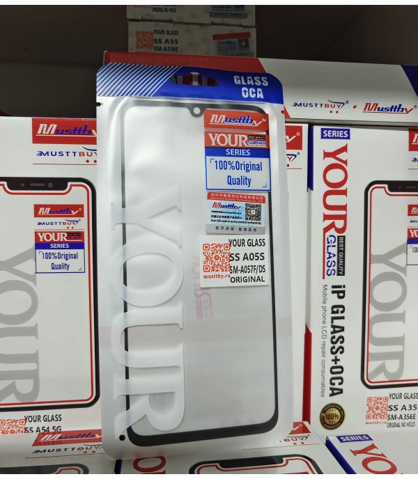 Стекло для переклейки к Samsung A05s [A057] + OCA Musttby YourGlass Original