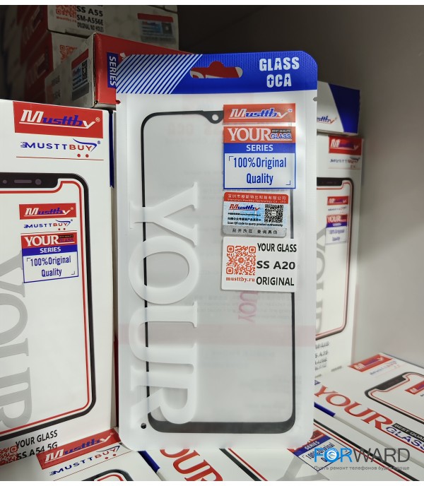 Стекло для переклейки к Samsung A20 [A205] / A30s [A307] + OCA Musttby YourGlass Original