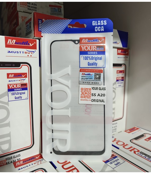 Стекло для переклейки к Samsung A20 [A205] / A30s [A307] + OCA Musttby YourGlass Original