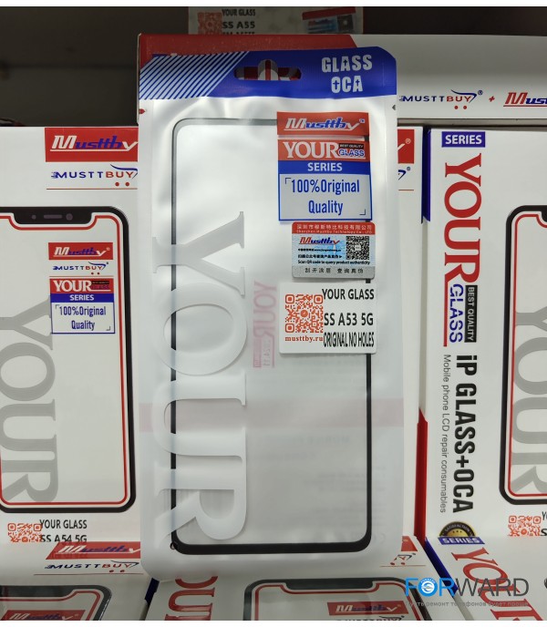 Стекло для переклейки к Samsung A53 5G [A536] + OCA Musttby YourGlass Original No Holes