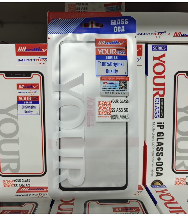 Стекло для переклейки к Samsung A53 5G [A536] + OCA Musttby YourGlass Original No Holes