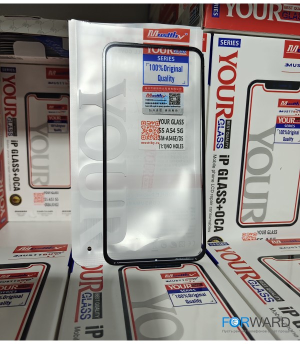 Стекло для переклейки к Samsung A54 [A546] / S23 FE [S711] + OCA Musttby YourGlass Original No Holes