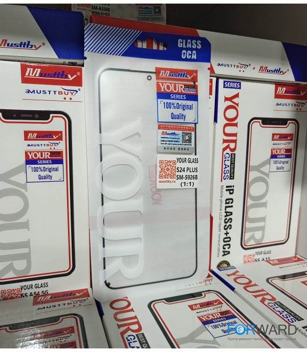 Стекло для переклейки к Samsung S24 Plus [S926] + OCA Musttby YourGlass Original