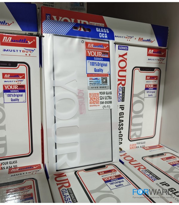 Стекло для переклейки к Samsung S24 Ultra [S928] + OCA Musttby YourGlass Original