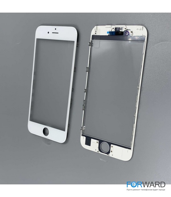 Стекло с рамкой для переклейки iPhone 6S  White + OCA