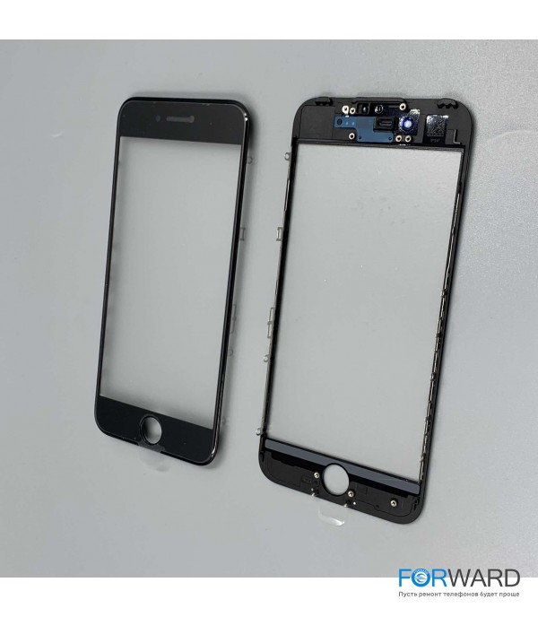Стекло с рамкой для переклейки iPhone 7  Black
