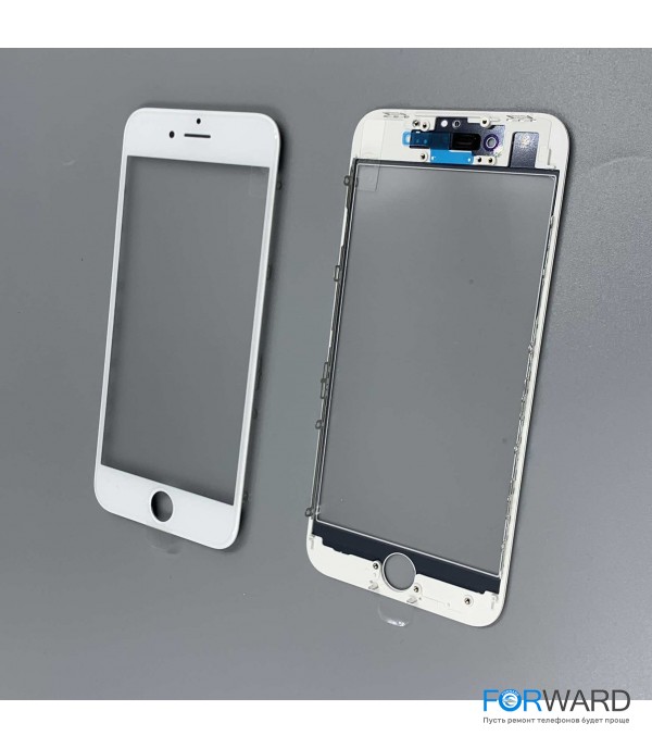 Стекло с рамкой для переклейки iPhone 8  White + OCA