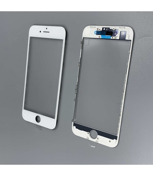 Стекло с рамкой для переклейки iPhone 8  White + OCA