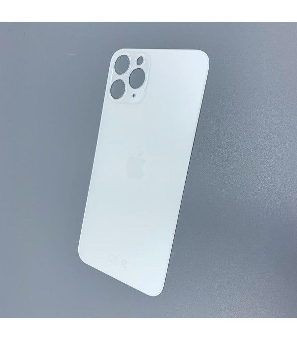 Заднее стекло корпуса iPhone 11 Pro  White EU (увеличенное отверстие под камеру)