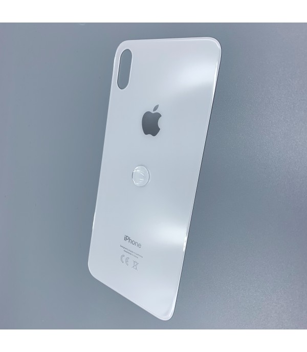 Заднее стекло корпуса iPhone  XS Max White EU (увеличенное отверстие под камеру)