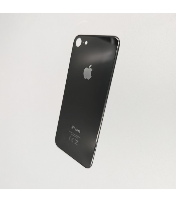 Заднее стекло корпуса iPhone  8  Black EU (увеличенное отверстие под камеру)