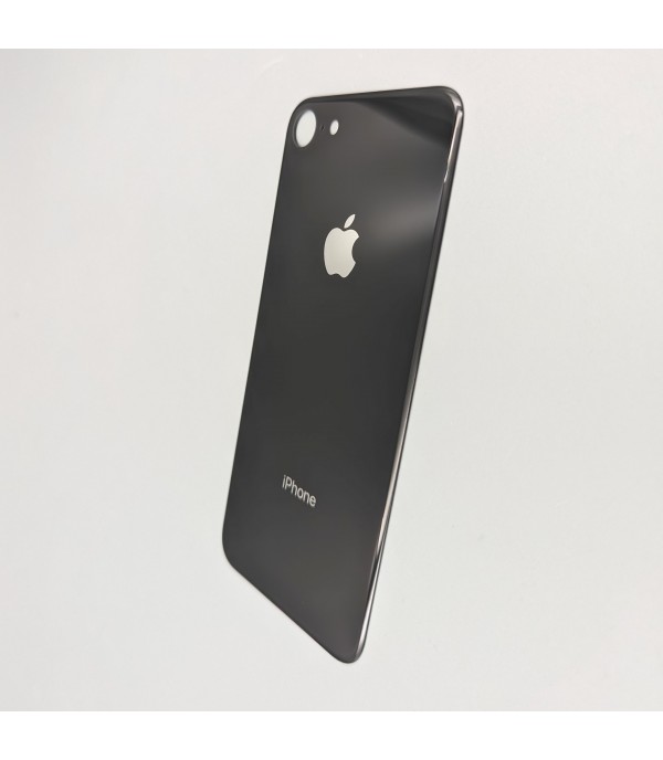 Заднее стекло корпуса iPhone  8  Black USA (увеличенное отверстие под камеру)