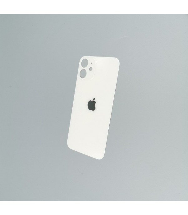 Заднее стекло корпуса iPhone 12mini White (увеличенное отверстие под камеру)