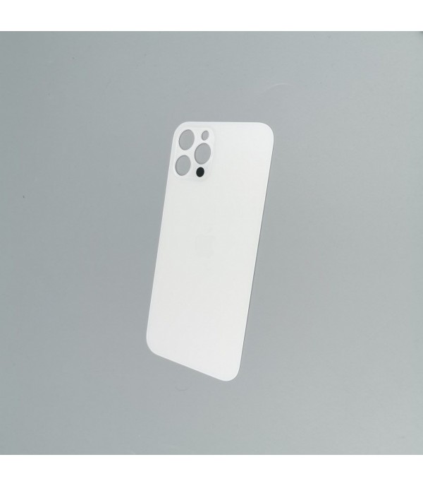 Заднее стекло корпуса iPhone 12 Pro  White (увеличенное отверстие под камеру)