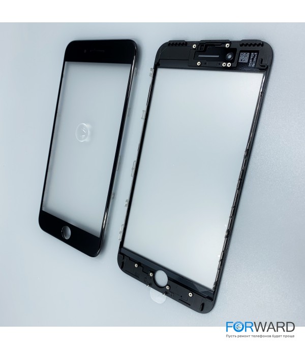 Стекло с рамкой для переклейки iPhone 7 Plus Black
