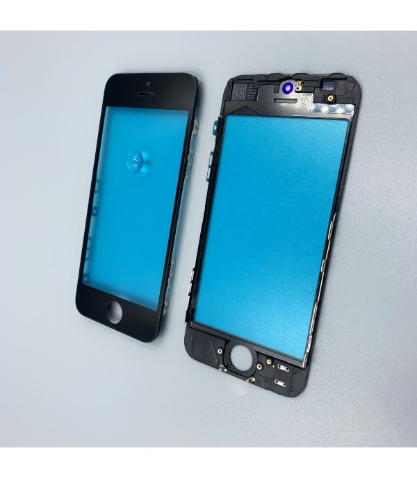Стекло с рамкой для переклейки iPhone 5 Black