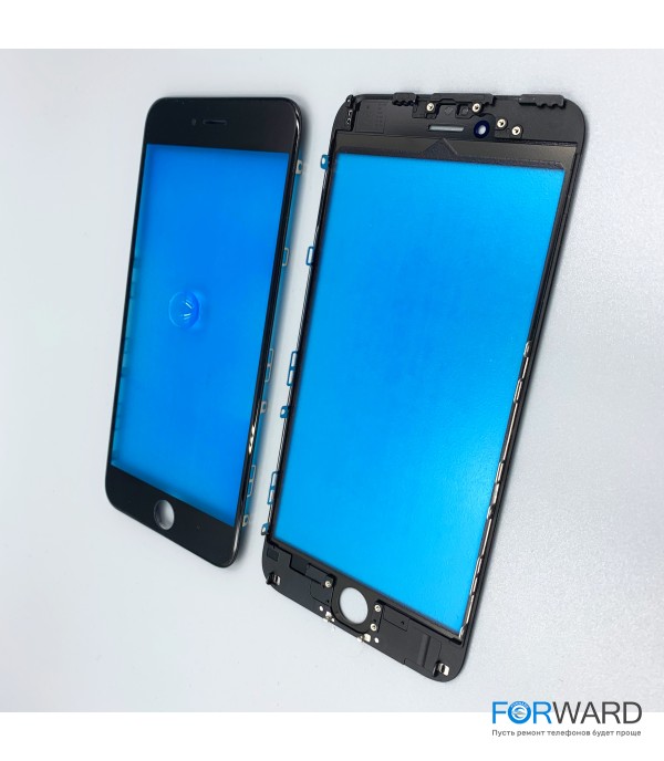 Стекло с рамкой для переклейки iPhone 6 Plus Black
