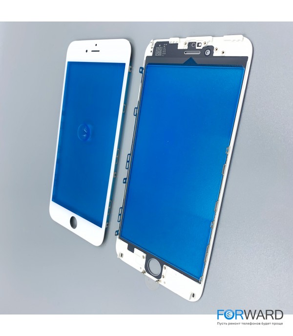 Стекло с рамкой для переклейки iPhone 6 Plus White