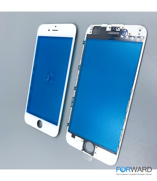 Стекло с рамкой для переклейки iPhone 6  White