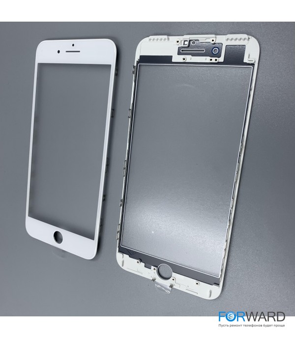 Стекло с рамкой для переклейки iPhone 7 Plus White