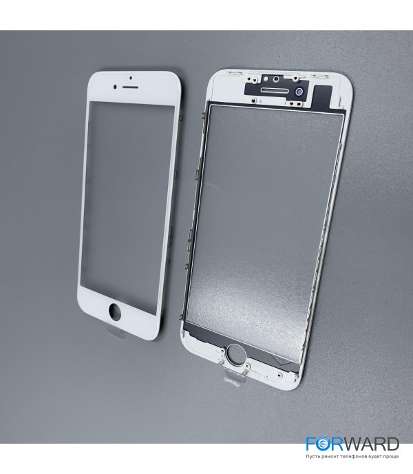 Стекло с рамкой для переклейки iPhone 8  White